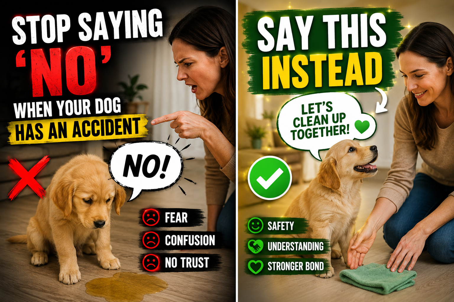 Dog owner rewarding their dog with a treat during potty training